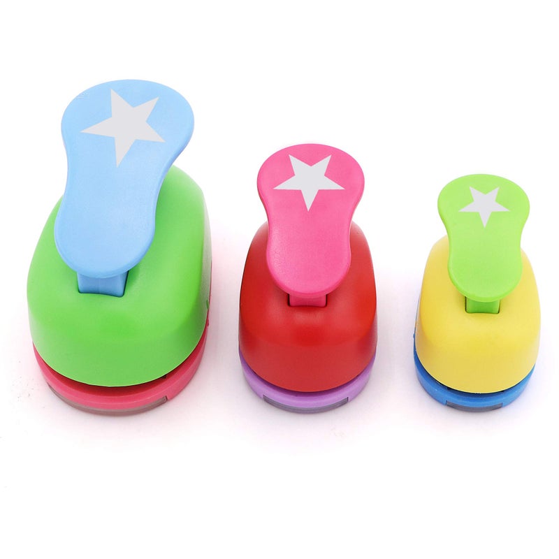 Jeemiter 3 Pcs Star Punch 1-Inch 1-1/2-Inch 5/8-Inch Paper Punchers Scrapbook Crafts Paper Punch - Image 2